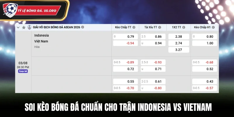 Soi kèo bóng đá chuẩn cho trận Indonesia vs Việt Nam